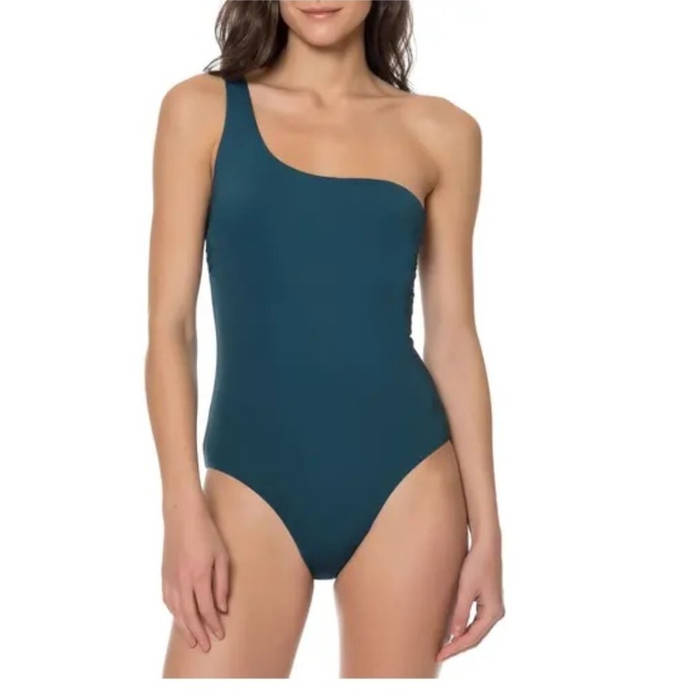 Red Carter One-Shoulder One-Piece Swimsuit